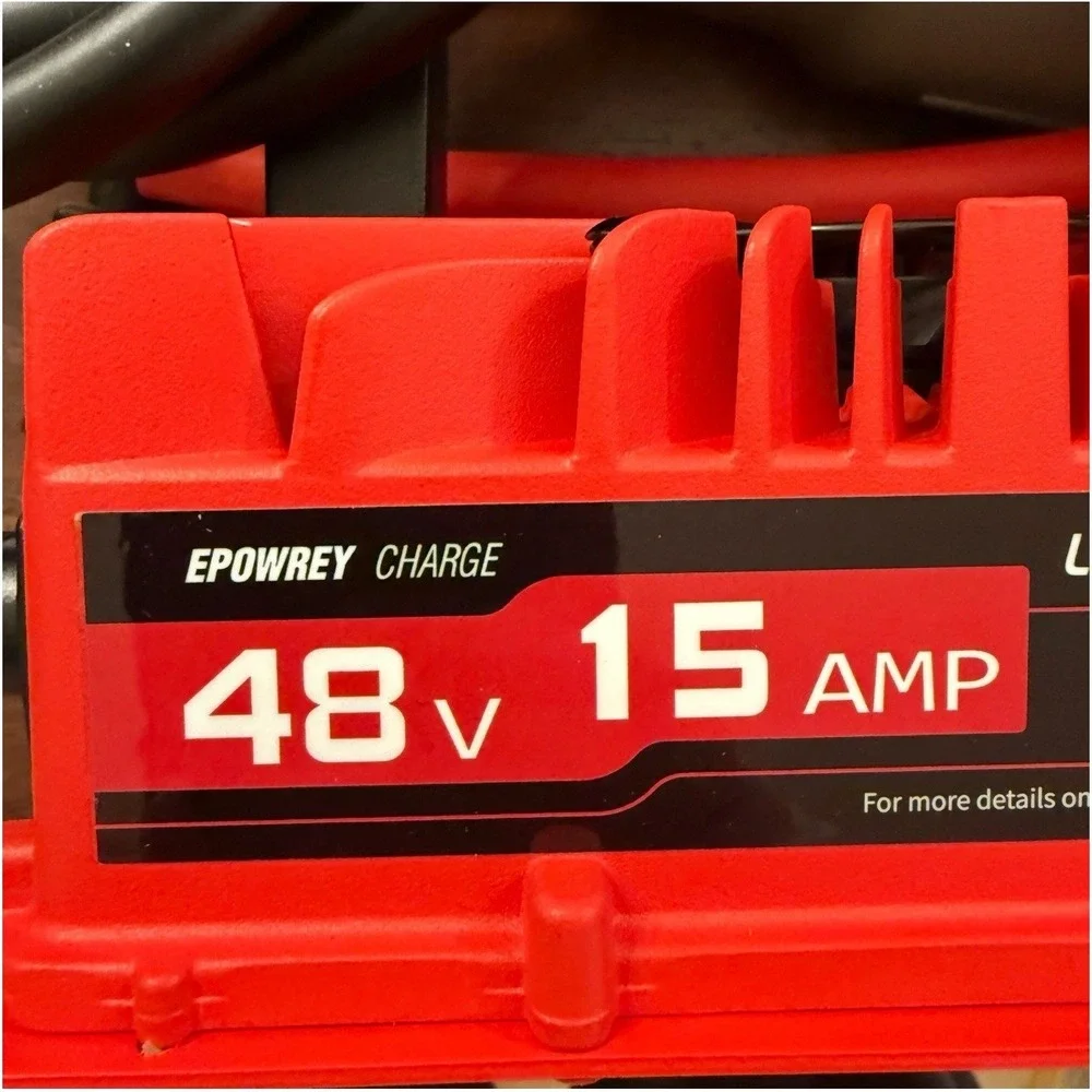 Epowery 15 AMP 48 Volt Golf Cart Battery Charger for Club Car 3-Pin Round Plug